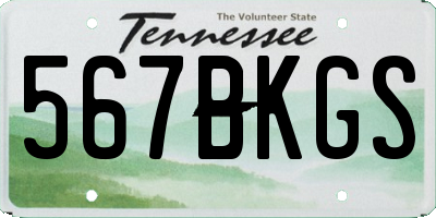 TN license plate 567BKGS