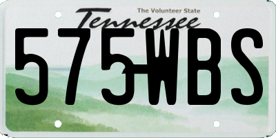 TN license plate 575WBS