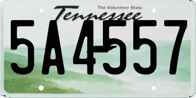 TN license plate 5A4557