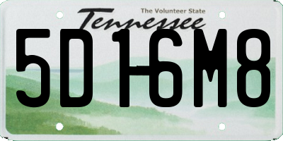 TN license plate 5D16M8