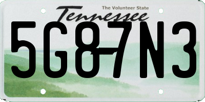 TN license plate 5G87N3