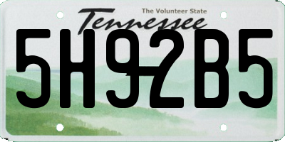 TN license plate 5H92B5