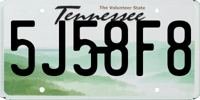 TN license plate 5J58F8