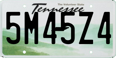 TN license plate 5M45Z4