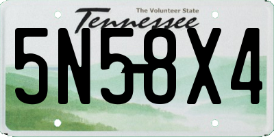 TN license plate 5N58X4