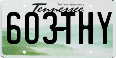 TN license plate 603THY