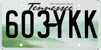 TN license plate 603YKK