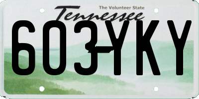 TN license plate 603YKY