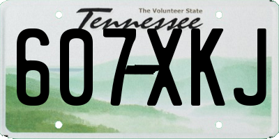 TN license plate 607XKJ