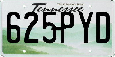 TN license plate 625PYD