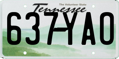 TN license plate 637YAO