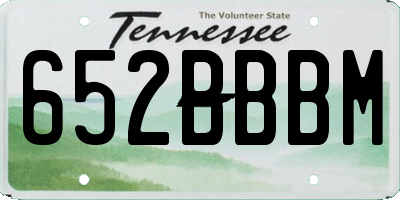 TN license plate 652BBBM