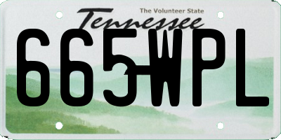 TN license plate 665WPL