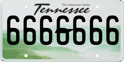 TN license plate 6666666