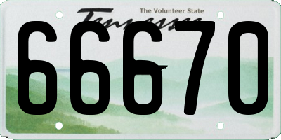 TN license plate 66670