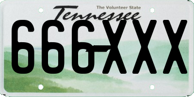 TN license plate 666XXX