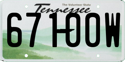 TN license plate 67100W