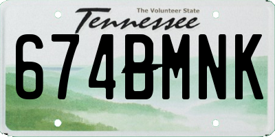 TN license plate 674BMNK