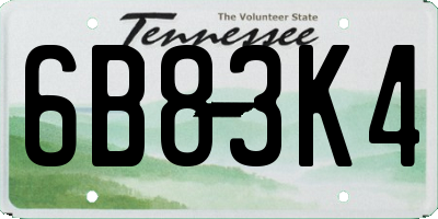 TN license plate 6B83K4