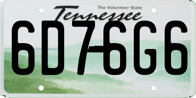 TN license plate 6D76G6