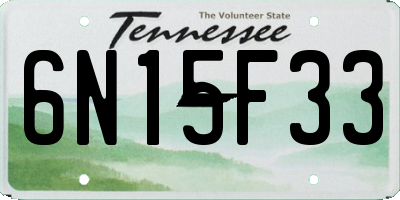 TN license plate 6N15F33