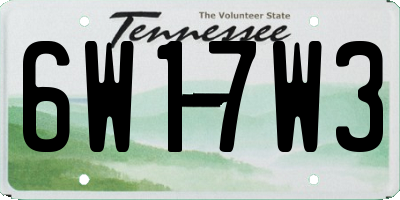 TN license plate 6W17W3