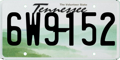 TN license plate 6W9152