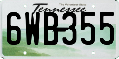 TN license plate 6WB355