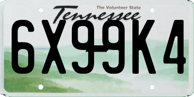 TN license plate 6X99K4