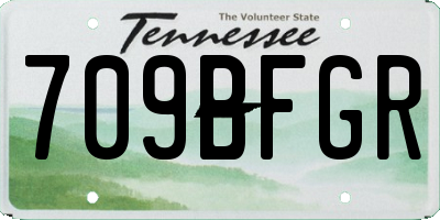 TN license plate 709BFGR