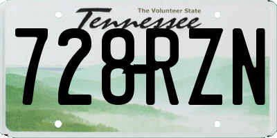 TN license plate 728RZN