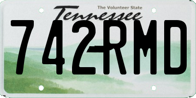 TN license plate 742RMD