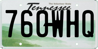 TN license plate 760WHQ