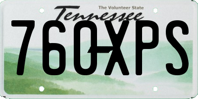 TN license plate 760XPS