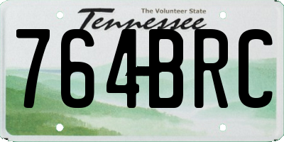 TN license plate 764BRC