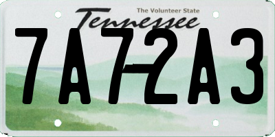 TN license plate 7A72A3