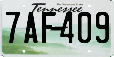 TN license plate 7AF409