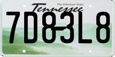 TN license plate 7D83L8