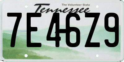 TN license plate 7E46Z9