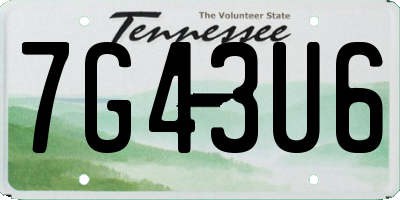 TN license plate 7G43U6