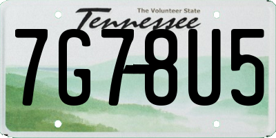TN license plate 7G78U5