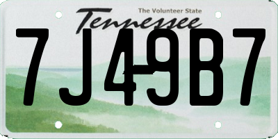 TN license plate 7J49B7