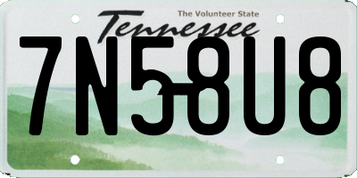 TN license plate 7N58U8