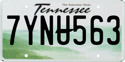 TN license plate 7YNU563