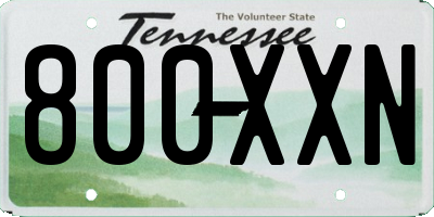 TN license plate 800XXN