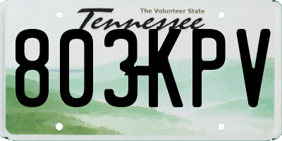 TN license plate 803KPV