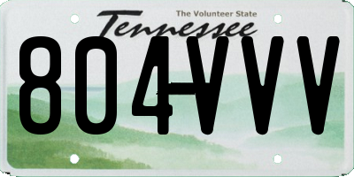 TN license plate 804VVV