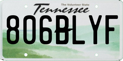 TN license plate 806BLYF