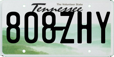 TN license plate 808ZHY