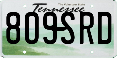 TN license plate 809SRD